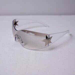 y2k rimless style transparent star wrap sunglasses